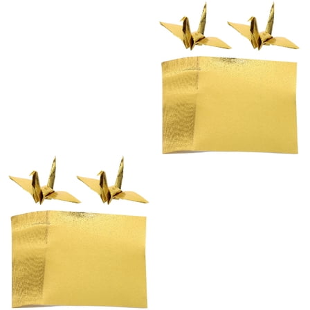 Eease 200 Sheets of Square Folding Paper Origami Paper Origami DIY Paper Golden Color Origami Paper