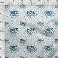 thumbnail image 3 of oneOone Cotton Cambric Teal Blue Fabric Valentine Love Heart Craft Projects Decor Fabric Printed By The Yard 56 Inch Wide, 3 of 4
