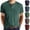 Green, variant on HAJWOH Henley Long Sleeve Shirt for Men Lightweight Casual 3 Button Tees Tops Cotton Classic Work Blend T-Shirts with Pocket