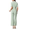 thumbnail image 3 of Conjunto de traje de oficina para mujeres INSPIRE CHIC, blazer de manga corta con un botón y pantalones de traje XL en verde guisante, 3 of 6