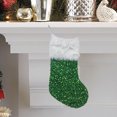 thumbnail image 4 of Fmbmuo 1Pcs Christmas Gift Bags Green Christmas Socks Medium Decorations Polyester Reusable Glitter Christmas Bag for Christmas Party, 4 of 5