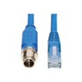 thumbnail image 1 of Eaton Tripp Lite Series M12 X-Code Cat6 1G UTP CMR-LP Ethernet Cable (M12 M/RJ45 M), IP68, PoE, Blue, 10 m (32.8 ft.) - Network cable - 8 pin M12-X (M) to RJ-45 (M) - 33 ft - UTP - CAT 6 - snagless - blue, 1 of 4