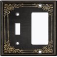 thumbnail image 2 of Metal Light Switch Plate Outlet Cover (French Victorian Frame - Single Toggle Single Rocker), 2 of 2