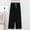 Black plus size wide leg pants for women a1, variant on Cagogo Womens Plus Size Wide Leg Elastic Waist Drawstring Flowy Casual Loose Long Pants Trousers with Pockets Summer Beach Work Lounge, Purple 5XL