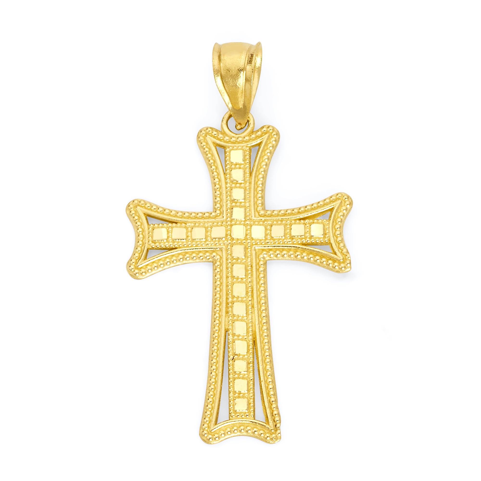 14k Solid Gold Cross Pendant for 