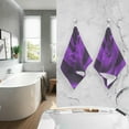 thumbnail image 5 of Coolnut Purple Rose Hand Towels Set of 2 Soft Absorbent Towel Hand Cloth, Cotton Fingertip Bath Towels for Home, Bathroom Hotel, Gym and Spa 28 X 16 in, 5 of 6