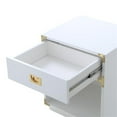 thumbnail image 4 of Posh Living Angela Nightstand with Metal Corner Brackets in White/Gold, 4 of 7
