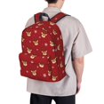 thumbnail image 5 of Goofa Reindeer Faces Festive Red Printed Backpack,Laptop Backpack,Durable Anti-Theft Travel Work Backpack,Water-resistant Backpack, 5 of 9