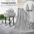thumbnail image 2 of Jessy Home 4 Pack Black White Bicolor bar Stripe Large Bath Towels Set Oversized Bath Sheet Soft Towel Set, 2 of 8