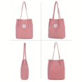 thumbnail image 3 of Corduroy Patch Letter Versatile Shoulder Bag, Large Capacity Stylish Shopping Bag, Solid Color Soft Trendy Crossbody Bag, 3 of 4