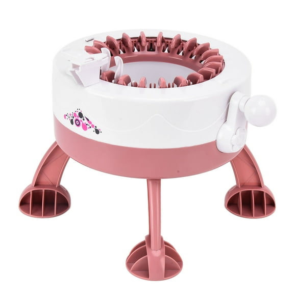 FAGINEY Knitting Supplies,DIY 22 Needles Circular Knitting Machine Hand Cranking Crochet Machine Tool for Scarves Gloves Hats Coral Red,Crochet Machine
