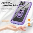 thumbnail image 4 of Allytech Clear Case for iPhone 15 Plus, Slim Case with Metal Ring Kickstand, Armor Lens Protection Shockproof Anti-Fingerprint Soft TPU Frame + Hard PC Back Protective Case - Purple, 4 of 7