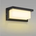 thumbnail image 1 of Lámpara de pared exterior Feiyu, moderna lámpara de pared exterior de 18 W, lámpara exterior LED resistente al agua IP65, para iluminación exterior, terraza, camino, (blanco cálido), 1 of 5