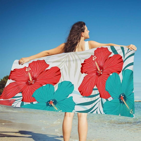 LACKUST Floral Beach Towel, Lightweight & Multi-Purpose, 70x150cm