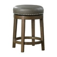 thumbnail image 2 of Bowery Hill Faux Leather Gray Counter Stool Round Swivel 25" Unassembled, 2 of 6