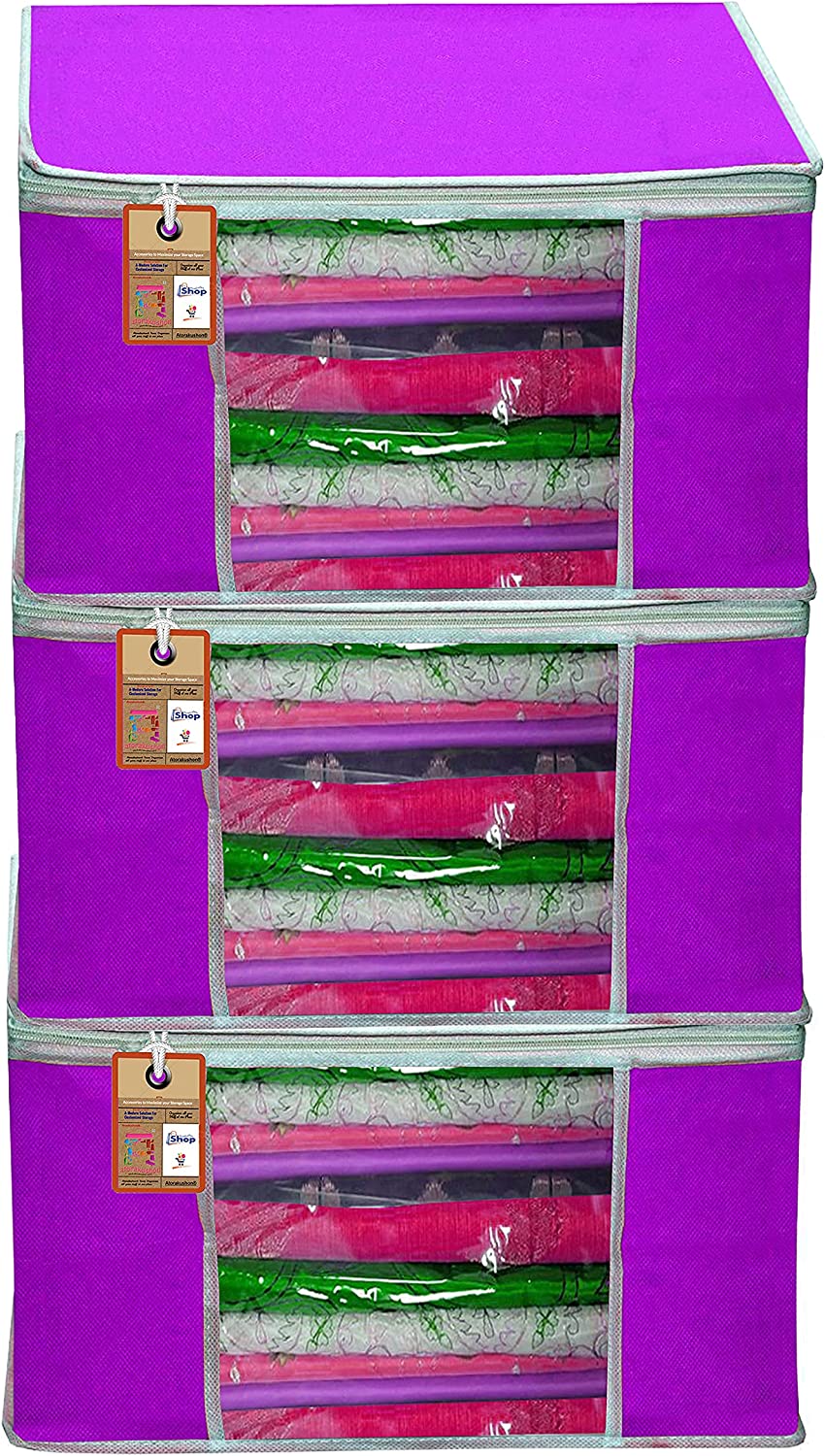 atorakushon Pack of 3 Nonwoven Fabric Foldable Garments Sare Blouse