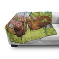 thumbnail image 3 of Tree Soft Flannel Fleece Throw Blanket, Friendly Smiling Worms in Wooden Tree House Animal Image, Cozy Plush for Indoor and Outdoor Use, 60" x 80", Apple Green Chocolate, by Ambesonne, 3 of 6