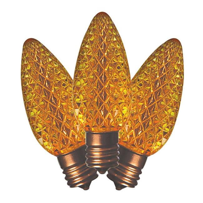 Holiday Bright Lights BU25LEDFC9-TYLA LED C9 Yellow 25 ct Christmas Light Bulbs