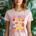 thumbnail image 5 of Fall Vibes Pumpkin Graphic Tee for Women, Cozy Autumn Aesthetic Shirt, CarolinaBlue, Size M, 5 of 6