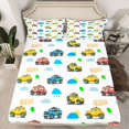 thumbnail image 2 of Feelyou Cute Car Bus Kid Full Size Sheets, Cartoon Excavator Bed Sheets, 4-Piece, 2 of 7