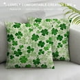 thumbnail image 3 of JEUXUS Shamrocks St Patricks Day Throw Pillow Cover Clovers Cushion Case for Sofa Couch, 3 of 5