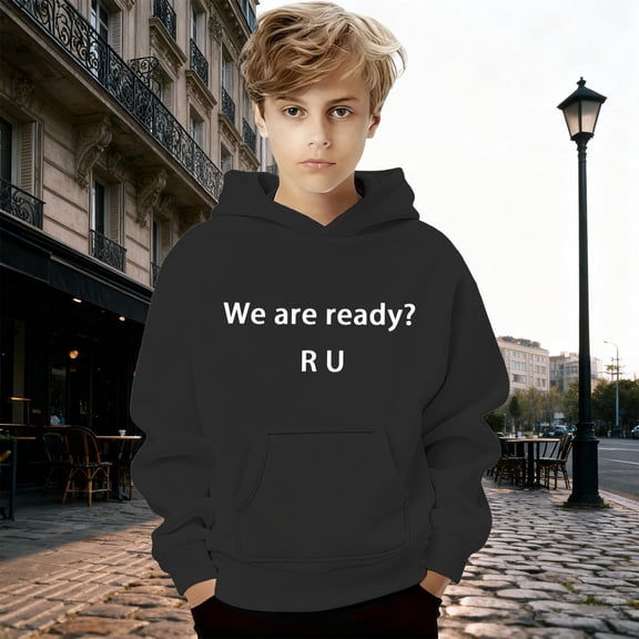 Boys Hoodies Solid Color No Drawstring Pocket Pullover Hoodie Top Fall Casual Sweatshirts for Boys Size 18-24M