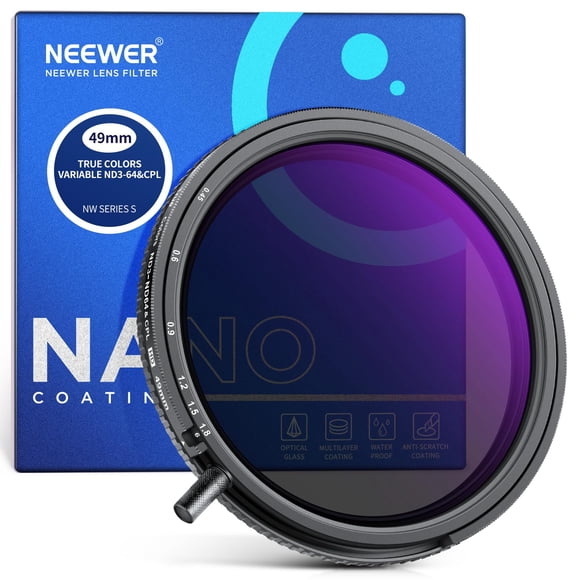 Filtro ND&CPL variable NEEWER de 49 mm True Colors ND3-64 (1,5-6 paradas)