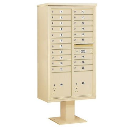 Salsbury Industries 20 Door Front Load 4C Horizontal Cluster Box Unit with 2 Parcel Lockers