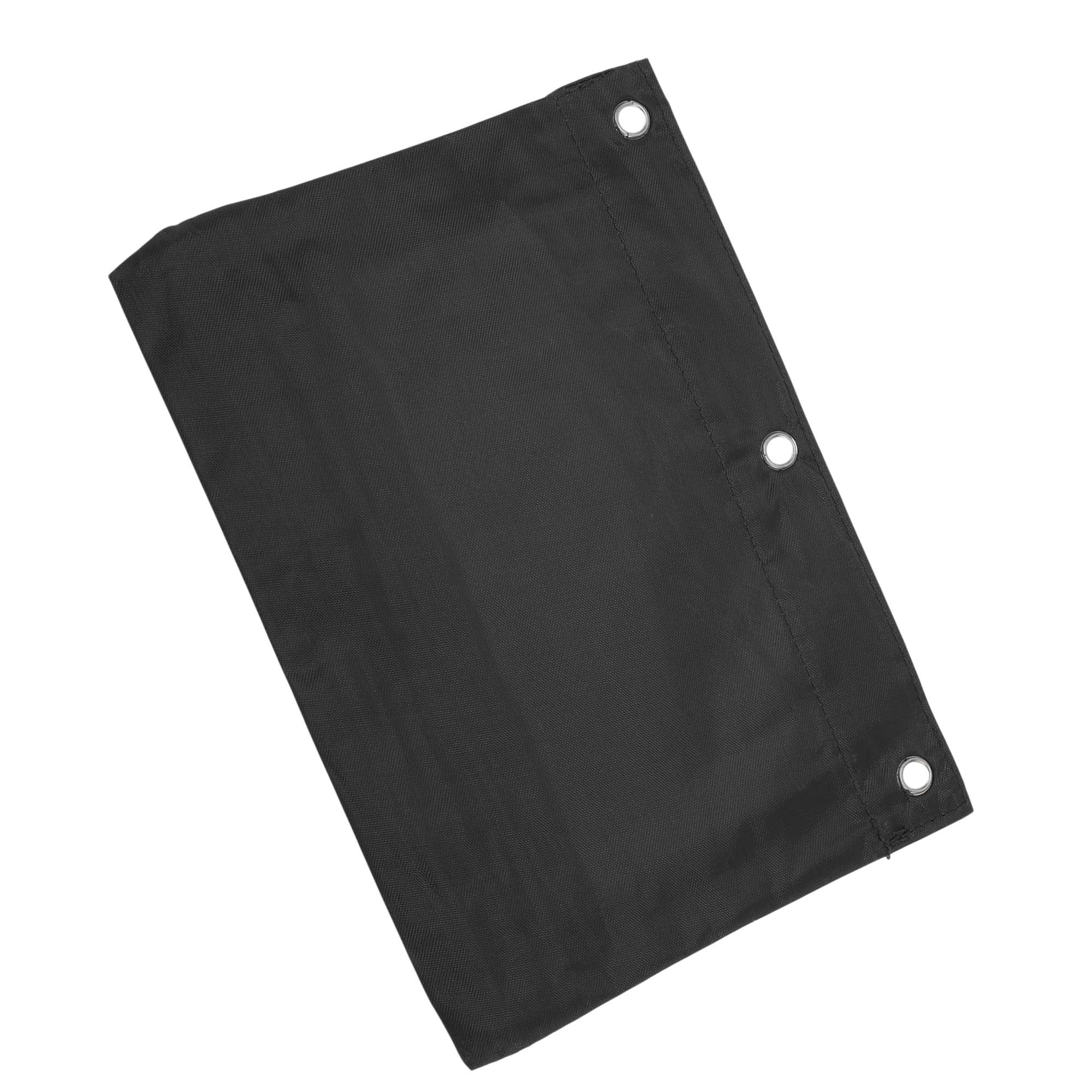 Unique Bargains Smooth Zipper Clear Mesh Double Layer Pencil Case for 3 Ring Binder Black