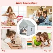 Costway Kids Play Tent Large Playhouse Children Play Castle Fairy Tent Gift w/ Mat Gray