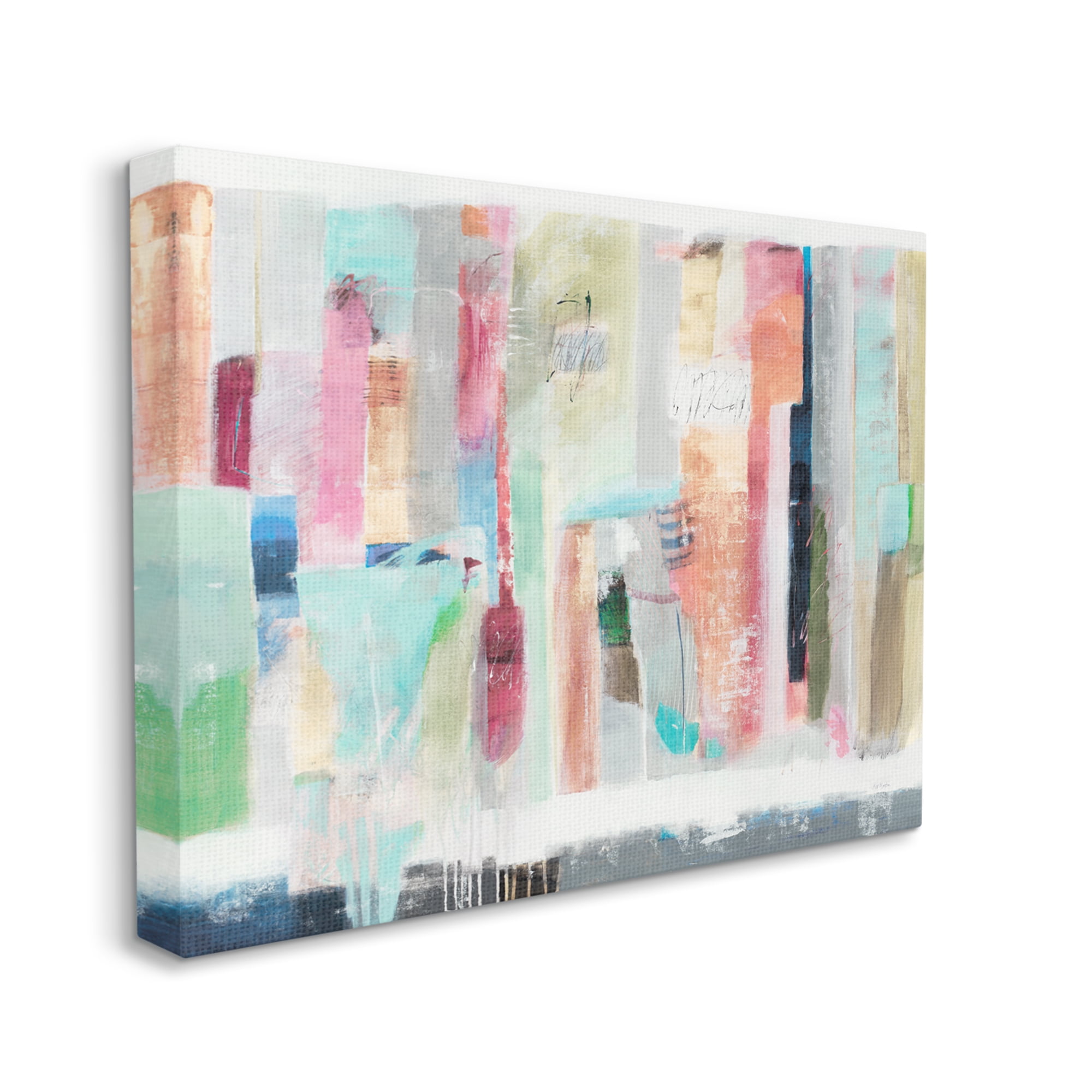 Stupell Industries Abstract Blocked Line Shapes Modern Scribble Detail Painting Gallery Wrapped Canvas Print Wall Art, Design by Jill Martin