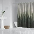 thumbnail image 3 of Extra Long Shower Curtain Misty Forest Shower Curtains for Bathroom Mountain Nature Tree Shower Curtain Set Water Repellent Shower Curtain for Bathtubs Hotel, 72x84 inch, Black, 3 of 4