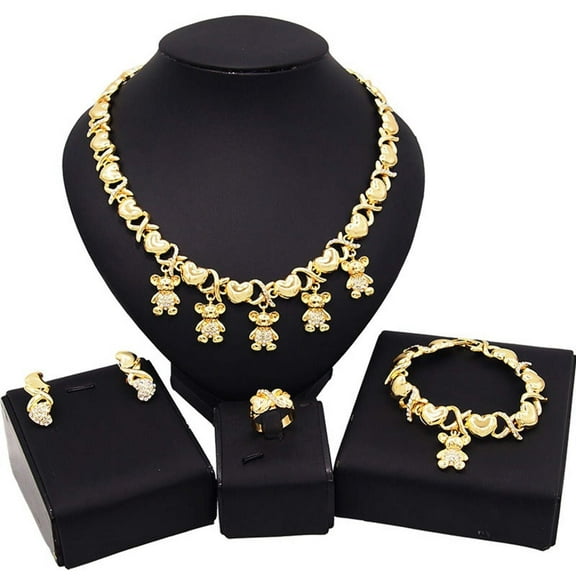 JoeytheJewelryNY HUGS &KISSES xo set teddy bear gold Plated #38