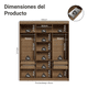 thumbnail image 3 of Ropero Closet Madesa Venus Con 4 Cajones 180cm Marrón, 3 of 7