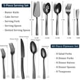thumbnail image 2 of 45-Piece Black Hammered Stainless Steel Silverware Set with Serving Utensils -  Flatware for 8, Dishwasher Safe Kitchen Cutlery Collection, 2 of 6