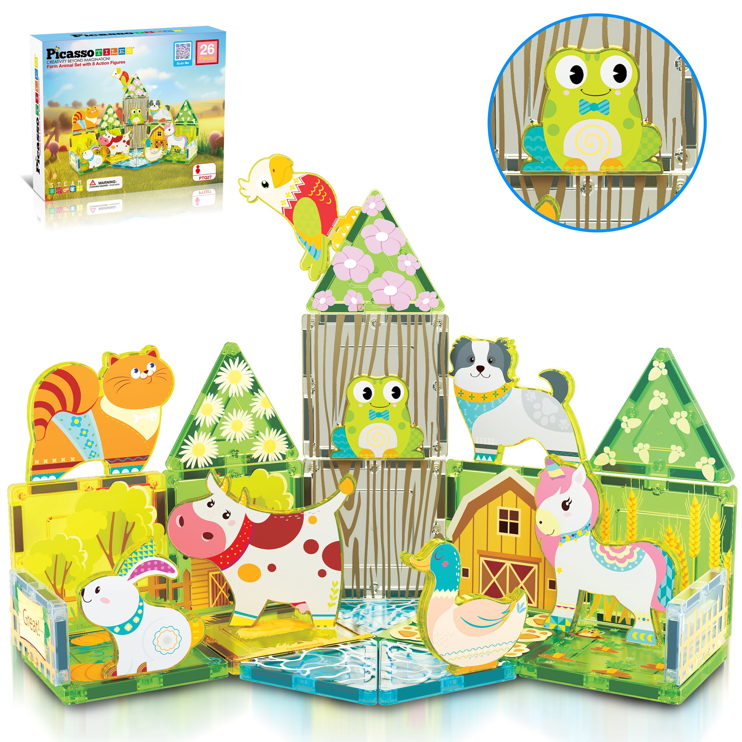 PICASSO TILES Magnetic Tiles Farm Theme, 26 Pieces, Ages 3+ photo 2