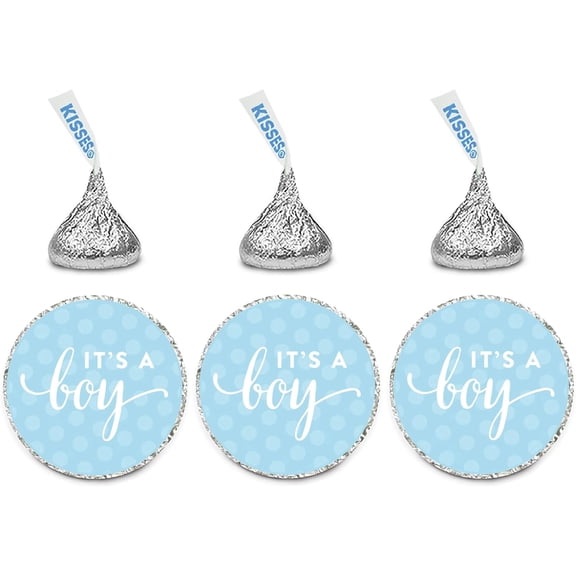 Koyal Wholesale Chocolate Drop Labels Stickers "It's a Boy!" 216-Pack for Party Favors