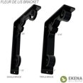 thumbnail image 5 of Ekena Millwork 1 1/2"W x 12"D x 15"H Fleur De Lis Wrought Iron Bracket, (Single center brace) (6-Pack), 5 of 5