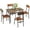 4pu Brown Chair Brown Wood Grain Tabletop, variant on QinaQin Five-Piece Dining Table and Chair Set for Four People, Saving Space for Small Apartments and Breakfast Nooks