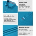 thumbnail image 2 of SPEEDRUN Men's Moisture-Wicking Quick-Dry Golf Polo Shirt Casual Business Short Sleeve Water Blue 2XL, 2 of 6