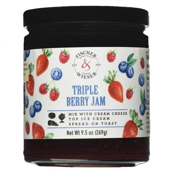 Pack Of 2 Fischer & Wieser Triple Berry Jam - 9.5 oz (Packaging May Vary)