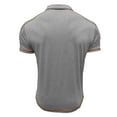 thumbnail image 4 of ZCFZJW Men's Polo Henley Shirt Moisture Wicking Quick Dry Summer Casual Striped Patchwork Short Sleeve Golf Polo T Shirts Tops Gray M, 4 of 5