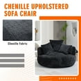 thumbnail image 3 of 42.5''W Chenille Bean Bag Chairs, Chenille Soft Lazy Sofa Chair, Bean Bag Chair For Adults & Kids To Gaming,Reading,And Watching TV,Living Room, Bedroom,Office Room(Black), 3 of 8