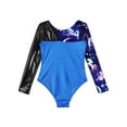 thumbnail image 4 of YiZYiF Girls Prints Metallic Patchwork Gymnastics Dance Leotard Long Sleeve Yoga Fitness Jumpsuit, 4 of 4