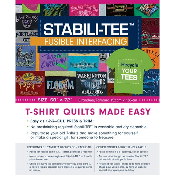 Stabili-TEE Fusible Interfacing Pack, 60" x 72" : T-Shirt Quilts Made Easy (General merchandise)