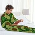 thumbnail image 6 of Salouo Big Colorful Avocados Print Button-Front Long Sleeve Pajama Set for Men, Soft 2Pjs Men's Long Sleeve Sleepwear-Small, 6 of 7