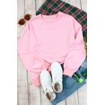 thumbnail image 4 of POGLIP Women's Pink Plain Crew Neck Pullover Sweatshirt, 4 of 6
