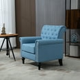thumbnail image 4 of Linen Upholstered Tufted Back Accent Chair Light Blue, 4 of 5