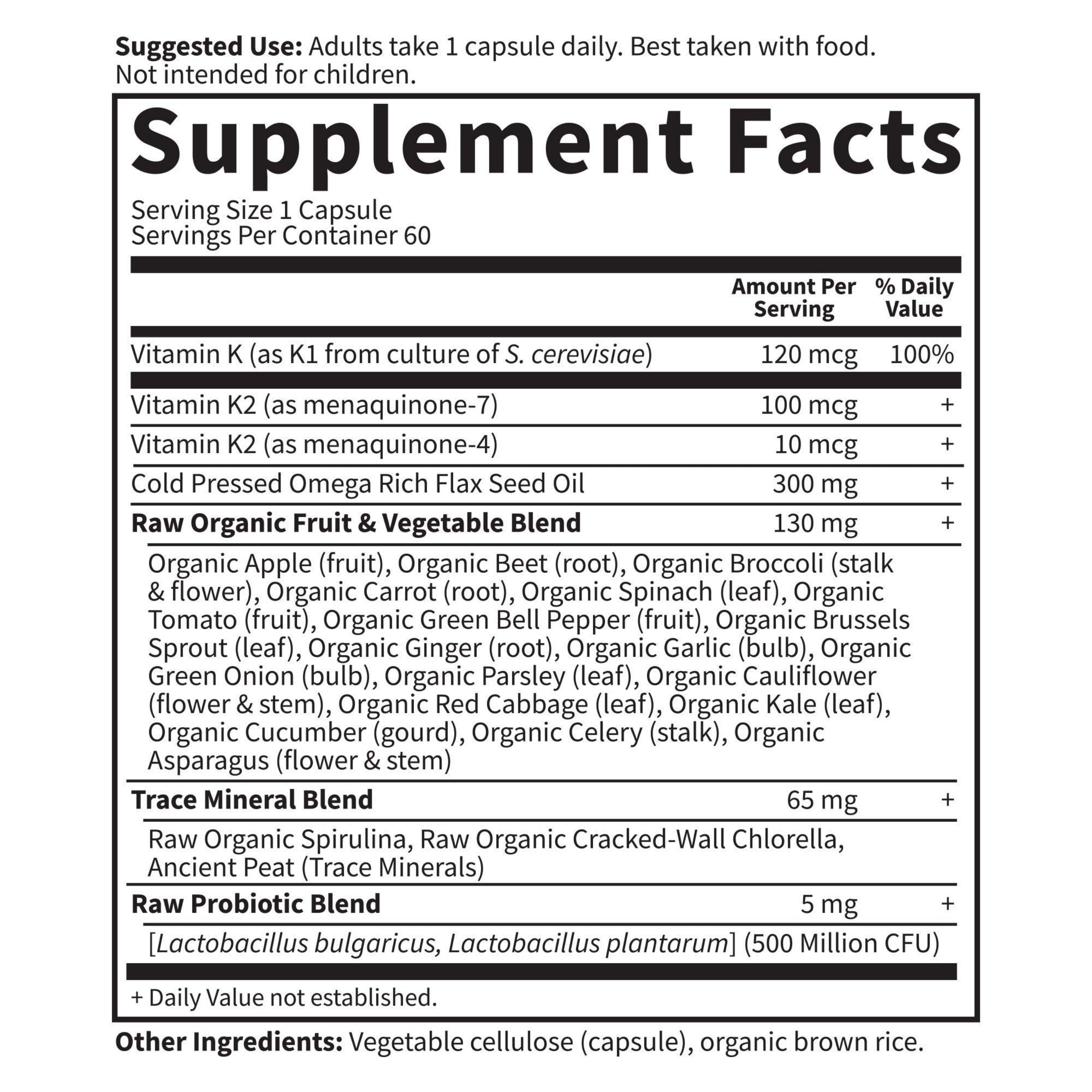 Garden of Life Vitamin Code K Complex, 60 Capsules