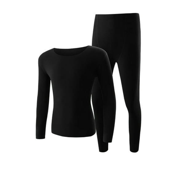 Dreluolixuan Men Thermal Underwear Set Seamless Soft Leggings Crew Neck Hunting Gear Base Layer Cold Weather Camping Top and Bottom Sets